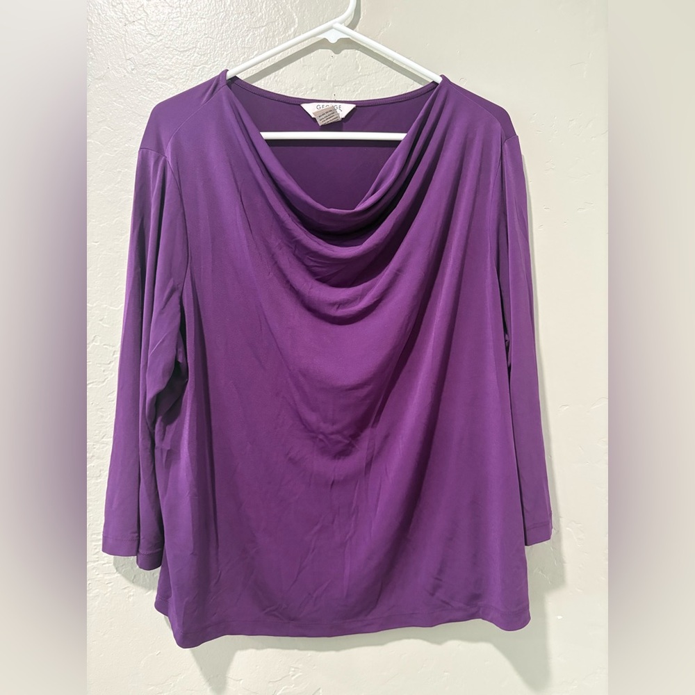 George Purple 3/4 Sleeve Blouse